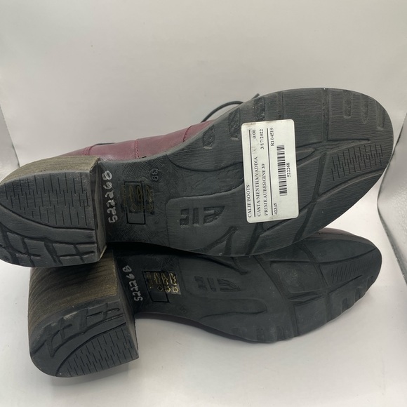 Casta dark Red burgundy Lace up calie heeled boot - Picture 8 of 11